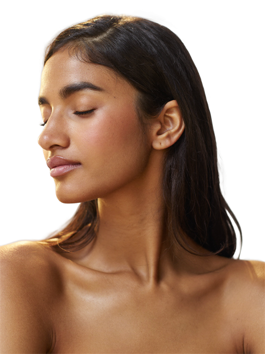 Facial skin showing variation in tone