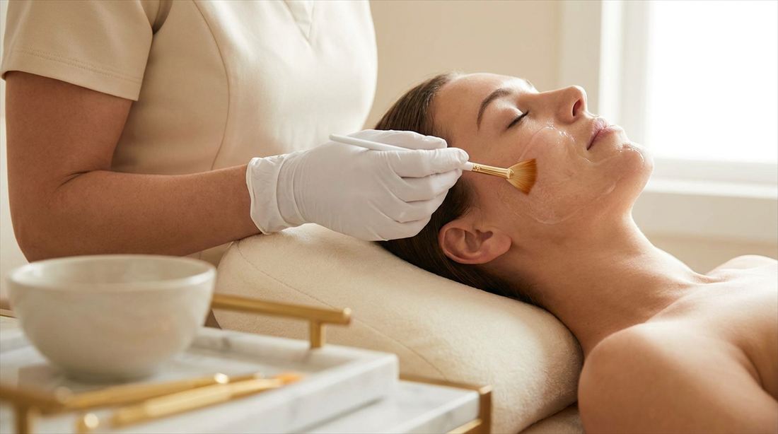 Chemical peel treatment being prepared